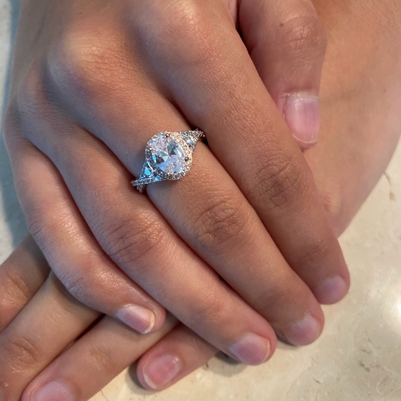 Sterling Silver Two Tone Cz Ring - Picture 11 of 17